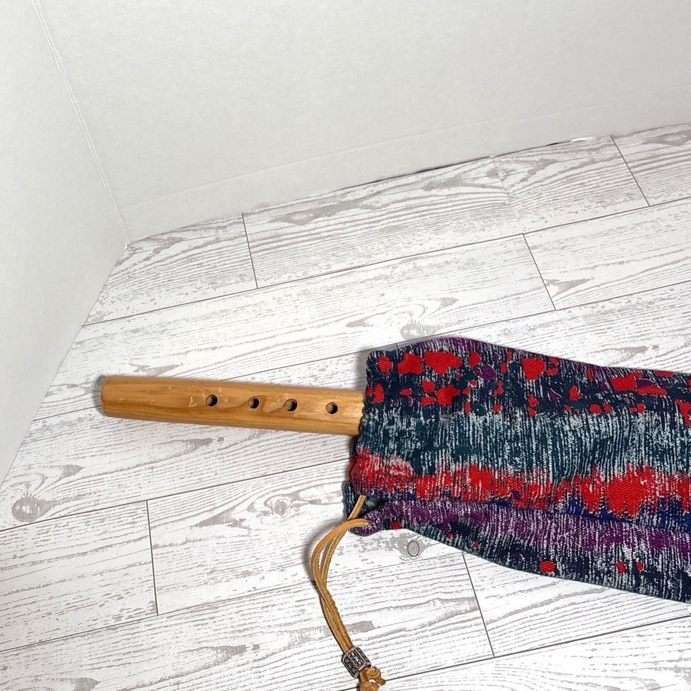 Handmade Wooden Native American Style Flute with Sleeve Case 18.5 Inches - Picture 3 of 9